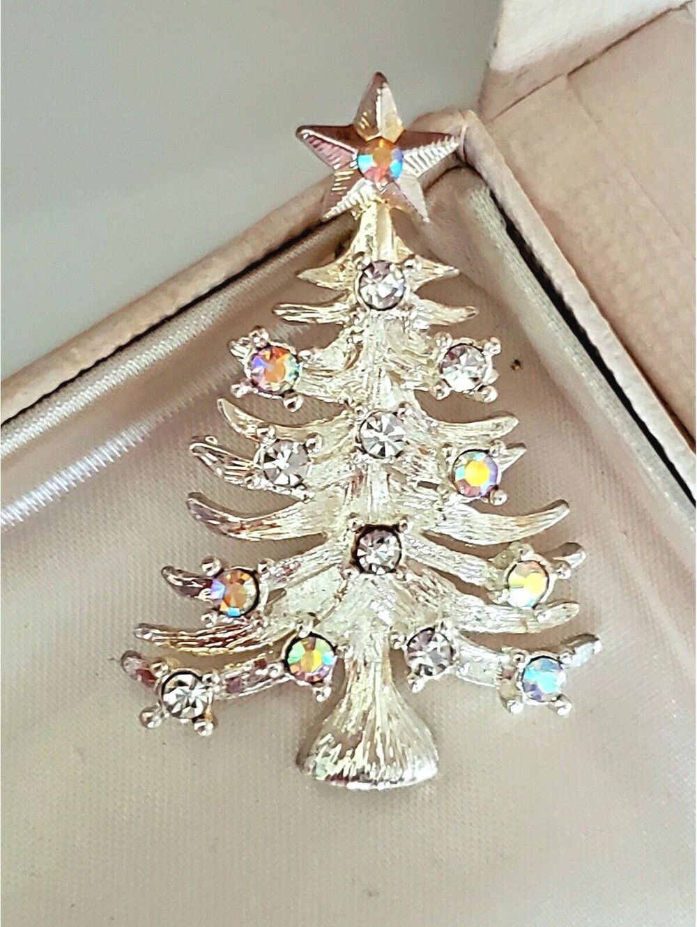 Vintage Silver AB Rhinestone Eisenberg Ice Brooch